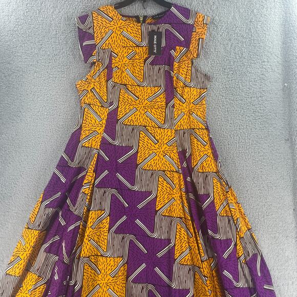 Mae Otti Flowy Flare Womens Dress Colorful 2XL Cotton Art Abstract - Picture 13 of 16